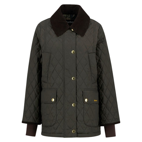 Piumino Donna Modern Beadnell, con impunture a rombi e colletto in velluto